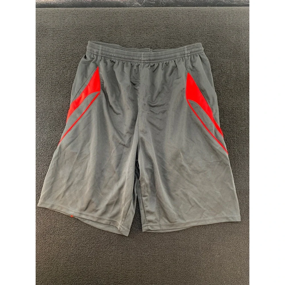 Alleso Athletic Shorts Men's‎ Black Red Athletic Gym Workout Casual Size L